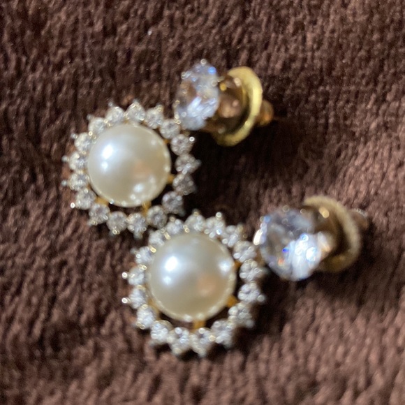 Fashion jewellery ear rings with stones and pearl - Picture 2 of 4